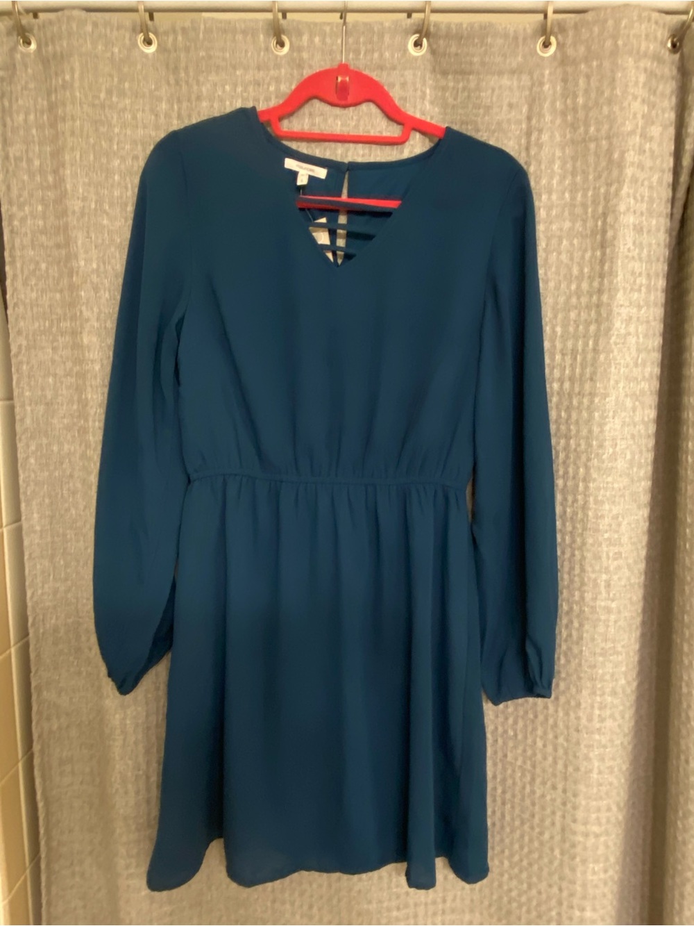 Maurices Teal V-Neck Top with Ladder Straps